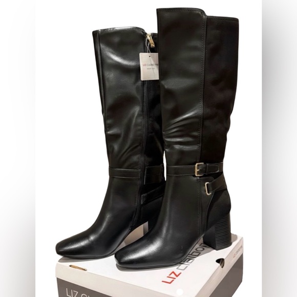 Liz Claiborne Shoes - NEW! Liz Claiborne Black Hemlock Leather Boots - Size 10M